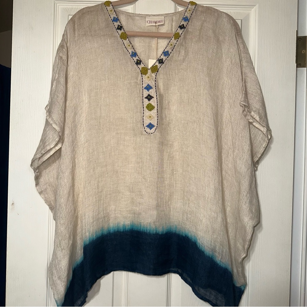 Chaudry Tie Dye Linen Top